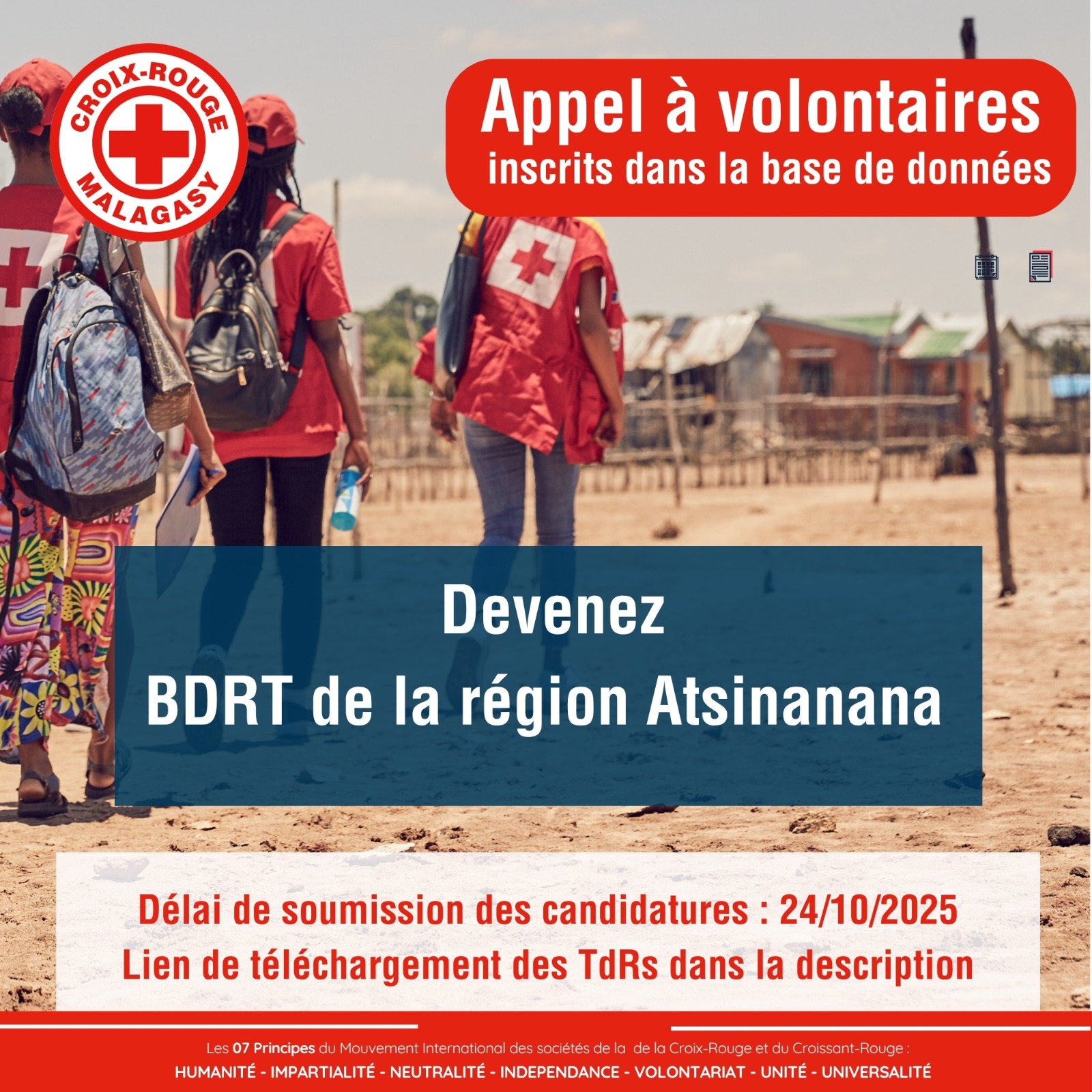 SELECTION DES VOLONTAIRES DE LA REGION ATSINANANA POUR PARTICIPER A LA FORMATION BDRT